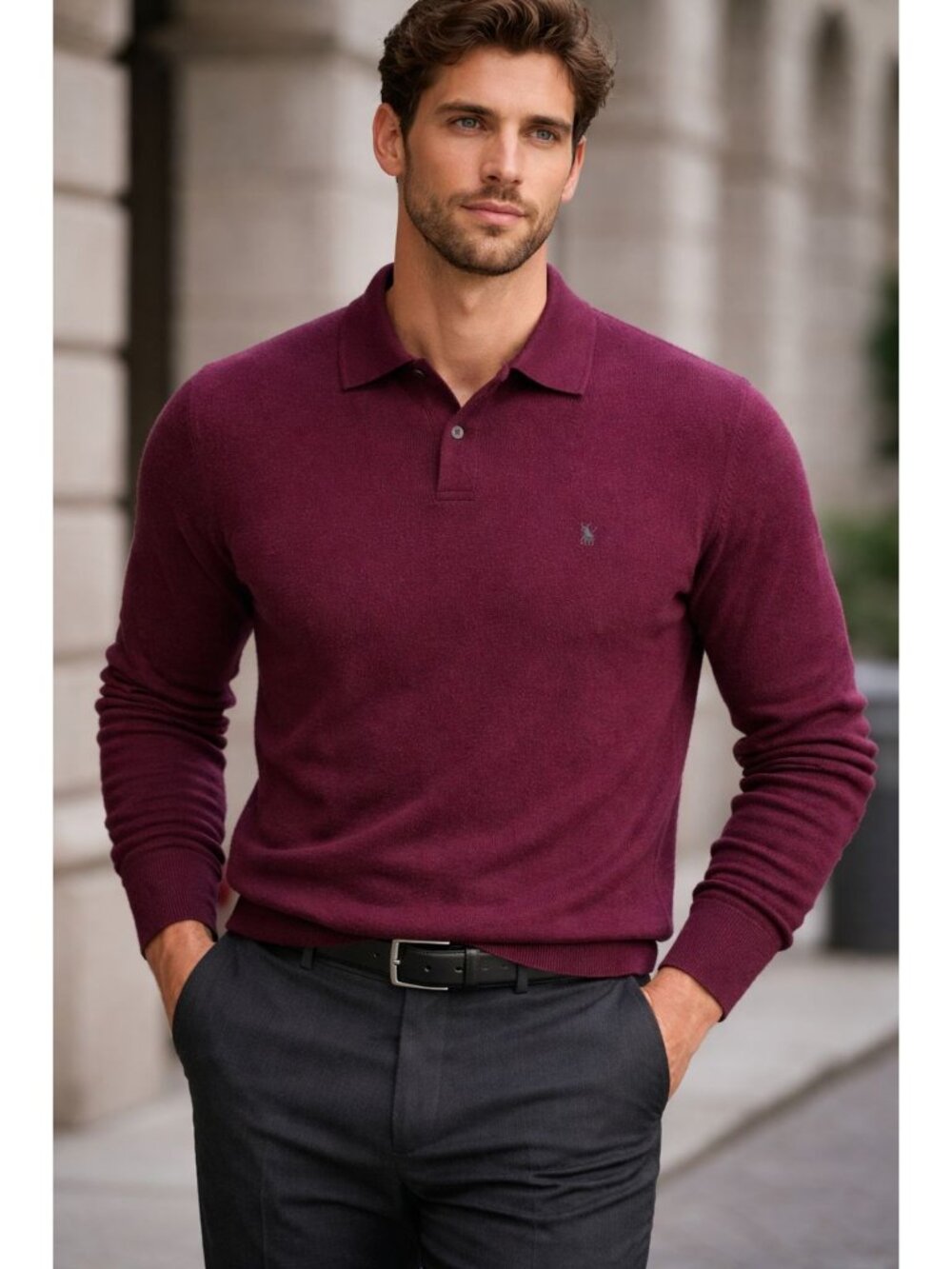 Polo by Ralph Lauren long-sleeve lambswool polo sweater Size XL Old Money Preppy